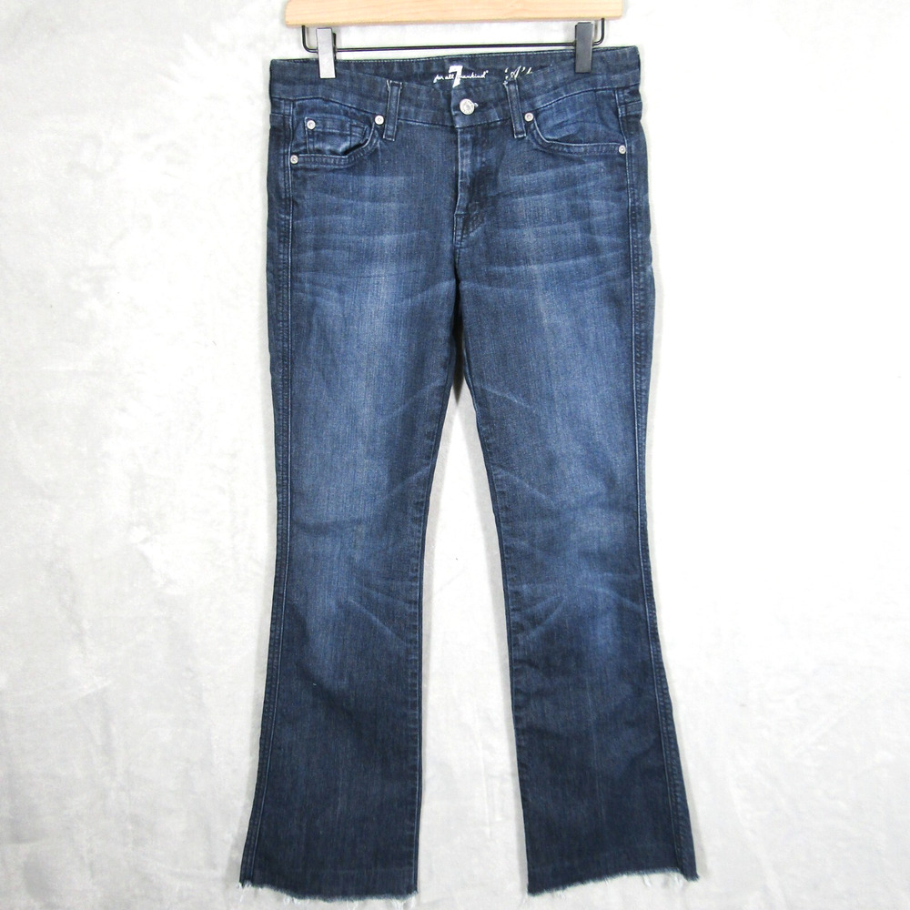 7 Seven For All Mankind "A" Pocket Flare Jeans Womens 28 X 30 Low Rise Usa